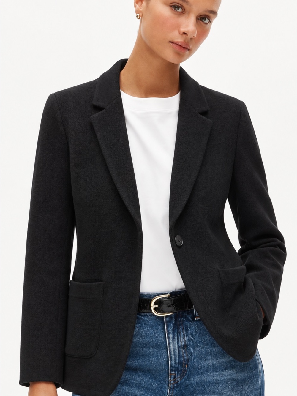 J.Crew Schoolboy Sweater Blazer Black 100% Cotton Size Small